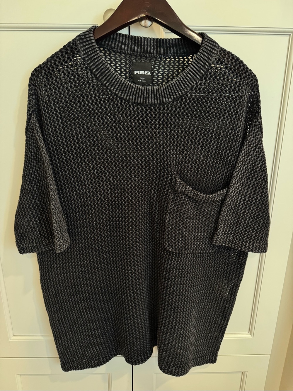 RSQ Men's Black Crewneck Sweater Size Large Like New